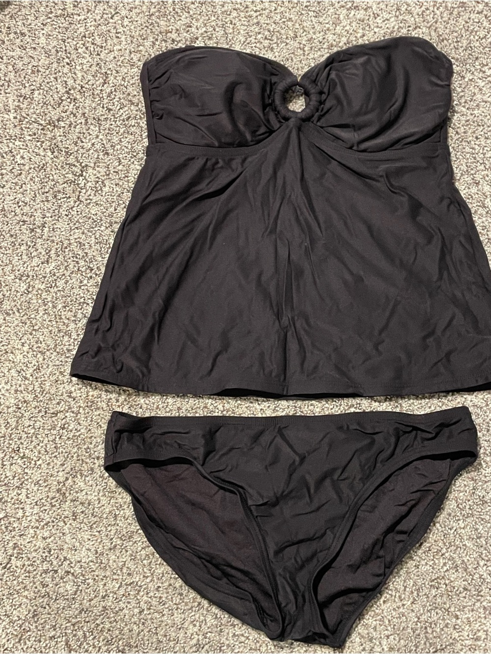Calvin Klein Black Strapless Swim Top and Bottom Set
